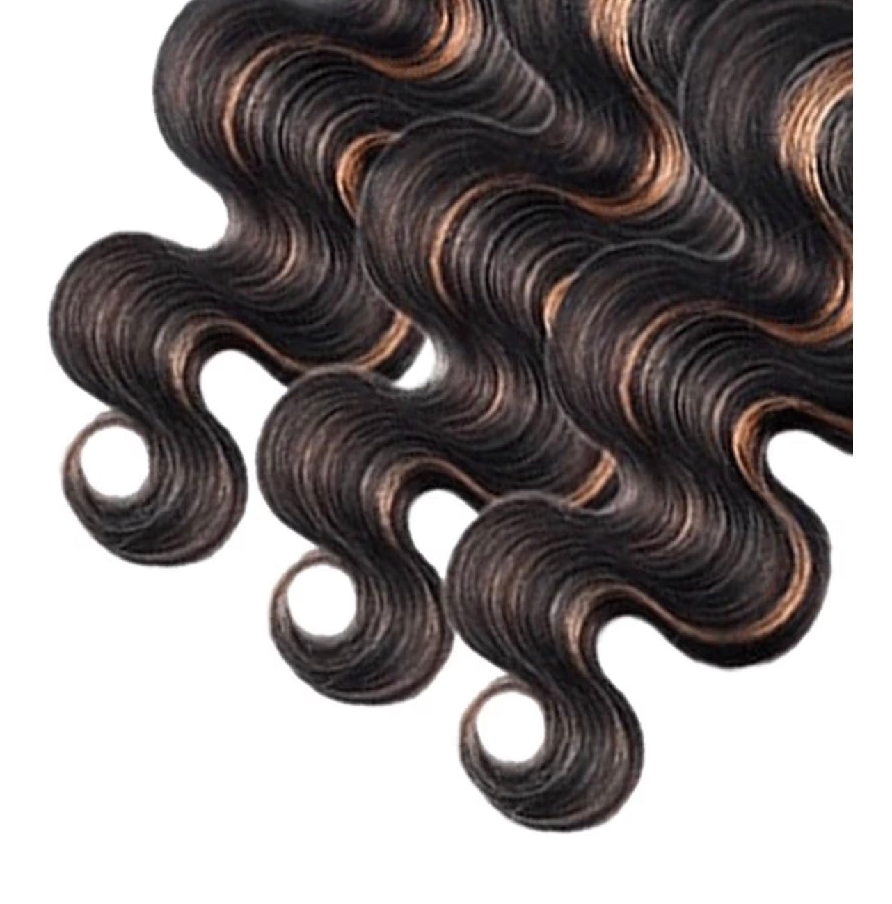 100% human hair black ombré wavy bundles