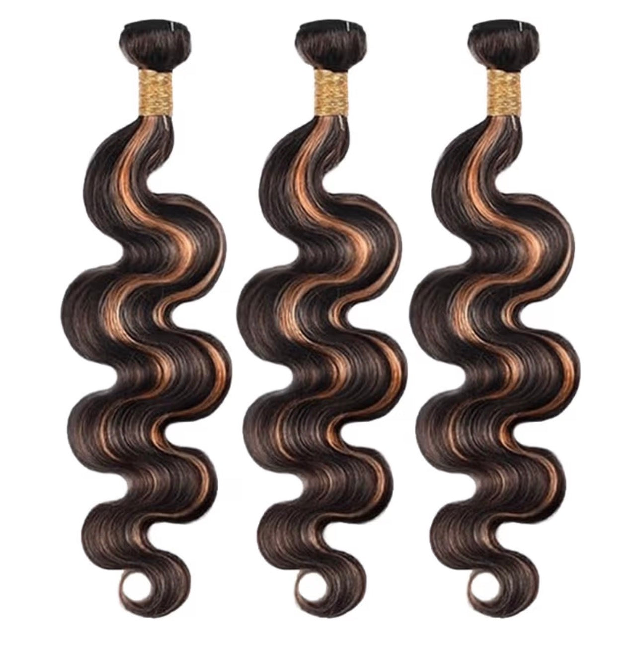 100% human hair black ombré wavy bundles