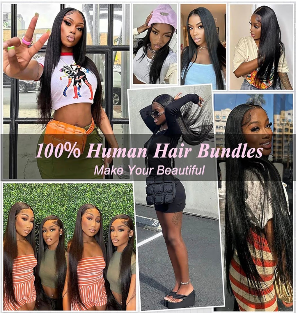 black long straight 100% human hair bundles