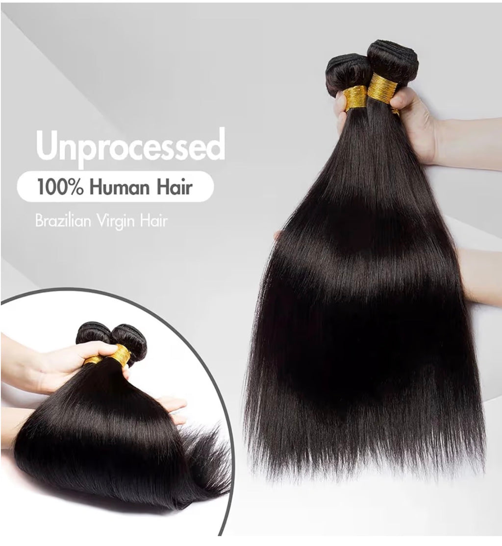 black long straight 100% human hair bundles