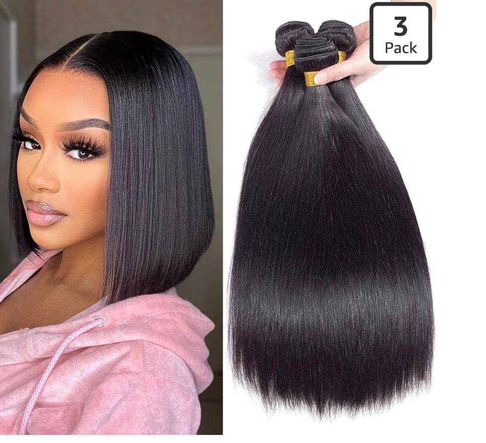 short bob bundles 10% human hair black